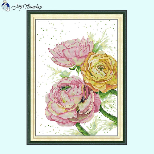 Summer Eustoma 14ct Floral Cross Stitch Kits - AIMDIY