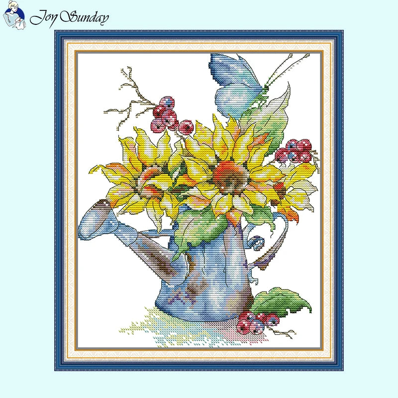 Sunflower Bouquet Flower Motif Cross Stitch - AIMDIY