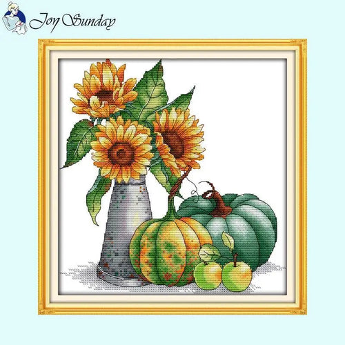 Counted Cross Stitch Kits Sunflower and Pumpkin - AIMDIY