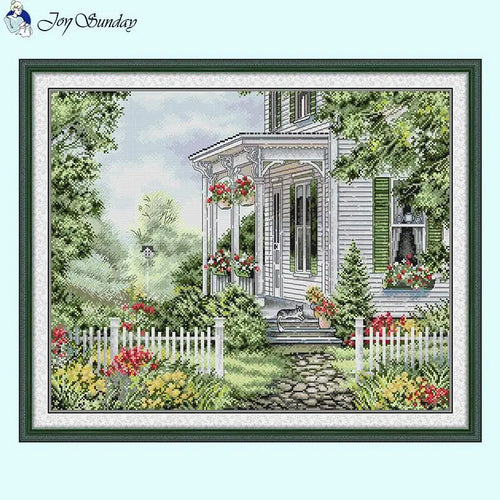 Sweet Home Scenery Pattern Cross Stitch Sewing Kit - AIMDIY