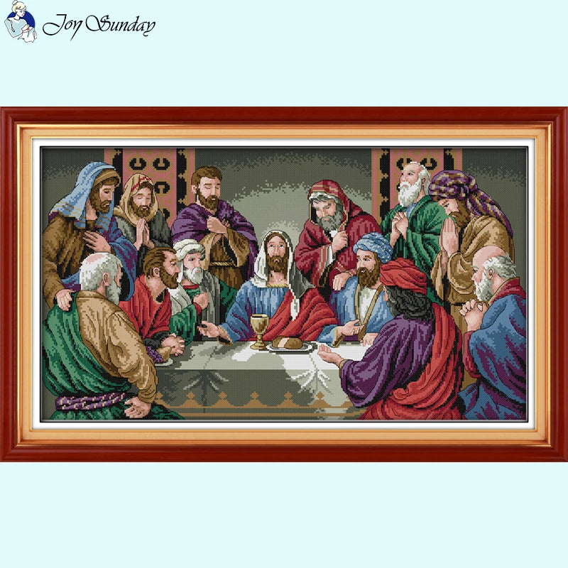 The Last Supper Religious Figures Pattern Counted Cross Stitch Supplies - AIMDIY