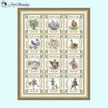 Load image into Gallery viewer, The Twelve Days of Christmas Stamped Cross Stitch Kits - AIMDIY
