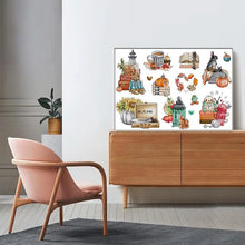 Load image into Gallery viewer, The Scent of Autumn Cross Stitch Kits - Fall Patterns on Stamped Canvas for Handmade Embroidery
