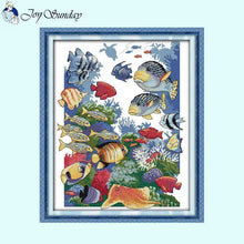 Load image into Gallery viewer, Tropical Fish Sea Creature Cross Stitch Kit - AIMDIY
