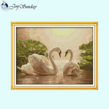 Load image into Gallery viewer, Two Swans Animal Pattern 14CT Cross Stitch Kit - AIMDIY
