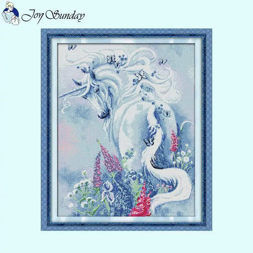 Unicorn Garden Joy Sunday Cross Stitch Kits - AIMDIY