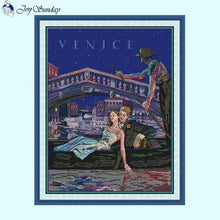 Load image into Gallery viewer, Venice Nights Couple Pattern Cross Stitch Kit - AIMDIY
