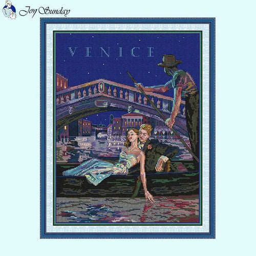 Venice Nights Couple Pattern Cross Stitch Kit - AIMDIY