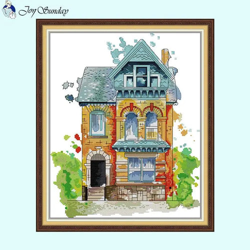 Victorian Cottage - Printed Cross Stitch Kit - AIMDIY