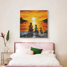 Load image into Gallery viewer, Watching Sunrise over the Sea Cross Stitch Kit - AIMDIY
