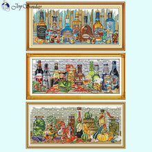 Load image into Gallery viewer, Joy Sunday Cross Stitch Kits Wine Bottle Pattern - AIMDIY
