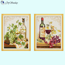 Load image into Gallery viewer, Joy Sunday Cross Stitch Kits Wine Bottle Pattern - AIMDIY
