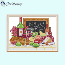 Load image into Gallery viewer, Joy Sunday Cross Stitch Kits Wine Bottle Pattern - AIMDIY
