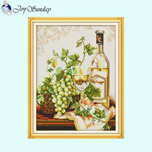 Load image into Gallery viewer, Joy Sunday Cross Stitch Kits Wine Bottle Pattern - AIMDIY
