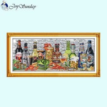 Load image into Gallery viewer, Joy Sunday Cross Stitch Kits Wine Bottle Pattern - AIMDIY
