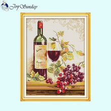 Load image into Gallery viewer, Joy Sunday Cross Stitch Kits Wine Bottle Pattern - AIMDIY
