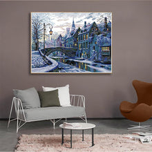 Load image into Gallery viewer, Winter Evening Landscape Pattern Cross Stitch Kit - AIMDIY
