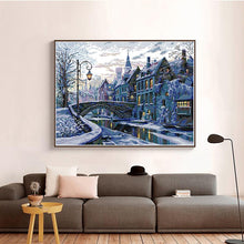 Load image into Gallery viewer, Winter Evening Landscape Pattern Cross Stitch Kit - AIMDIY
