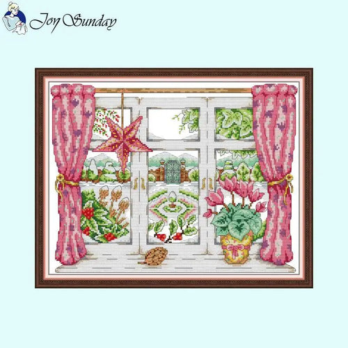 Winter Outside The Window DIY Hand Sewing Cross Stitch Kit - AIMDIY