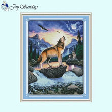 Load image into Gallery viewer, Wolf Animal Patterns Cross Stitch Kit - AIMDIY
