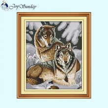 Load image into Gallery viewer, Wolf Animal Patterns Cross Stitch Kit - AIMDIY
