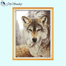 Load image into Gallery viewer, Wolf Animal Patterns Cross Stitch Kit - AIMDIY
