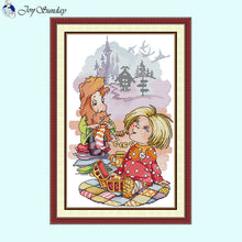 Load image into Gallery viewer, Expectations Cartoon Character Cross Stitch Kit with Stamped Canvas for Handmade Embroidery
