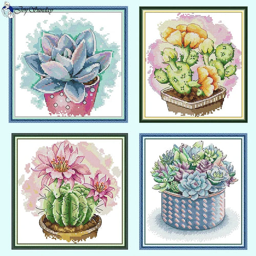 Handmade Potted Plant DIY Cross Stitch Kit for Kids - Craft Kit for Beginners
