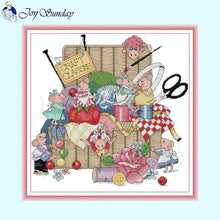 Load image into Gallery viewer, Happy Tailor Cartoon Mouse Pattern Cross Stitch - AIMDIY
